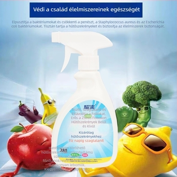 Hűtőszekrény tisztító és dezodoráló hab, mikró tisztítási funkcióval, 380 ml, friss illat