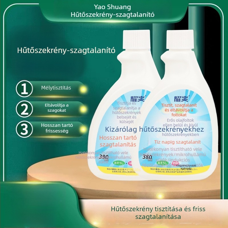 Hűtőszekrény tisztító és dezodoráló hab, mikró tisztítási funkcióval, 380 ml, friss illat