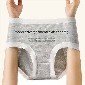 Modal anyagú női menstruációs fehérnemű, antibakteriális, szivárgás elleni, légáteresztő, puha, magas derekú, plusz méret