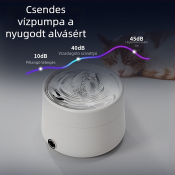 Macska ivóvíz adagoló állandó hőmérséklettel, keringő szűrővel, halk, intelligens automatikus vízellátás