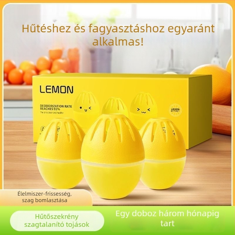 Hűtőszekrény szagtalanító aktív szénnel, narancs illattal, 32 g, 4 db csomag, formaldehid eltávolítás