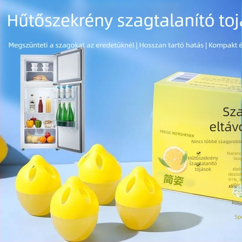 Hűtőszekrény szagtalanító aktív szénnel, narancs illattal, 32 g, 4 db csomag, formaldehid eltávolítás
