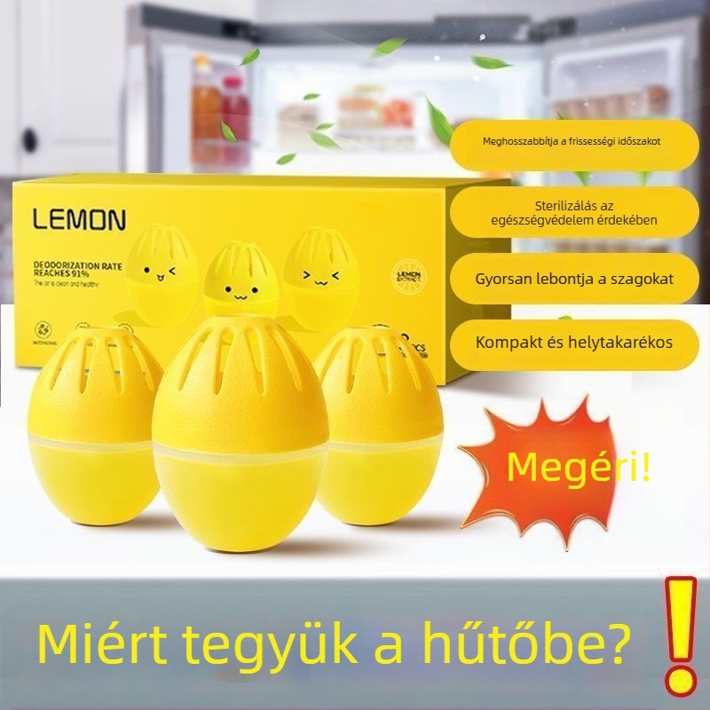 Hűtőszekrény szagtalanító aktív szénnel, narancs illattal, 32 g, 4 db csomag, formaldehid eltávolítás