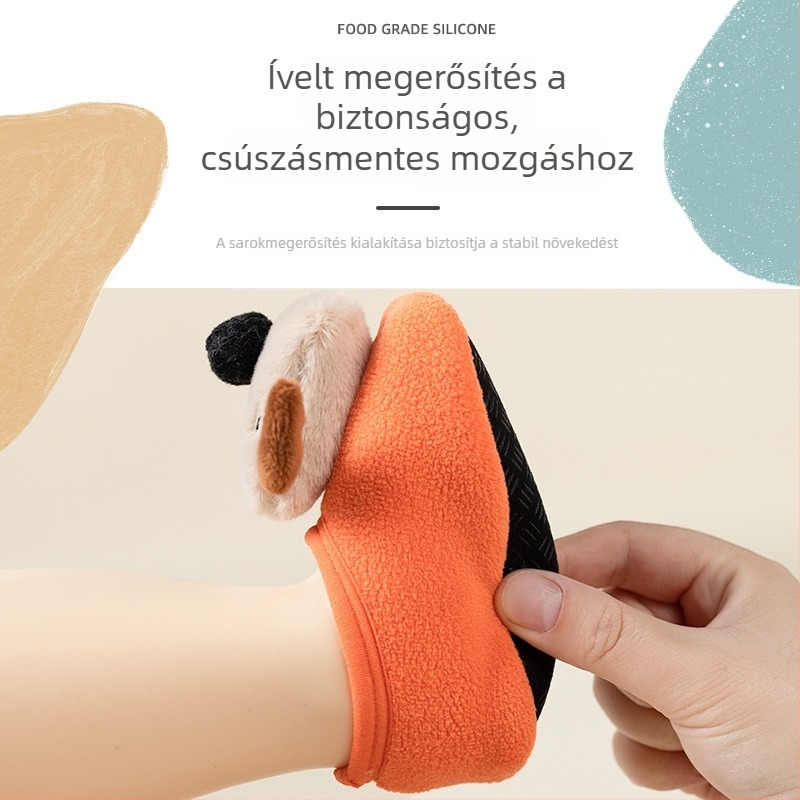 Csecsemő padlószokni csúszásmentes talppal, puha talppal, mesefigurás dizájnnal a járás megkönnyítésére