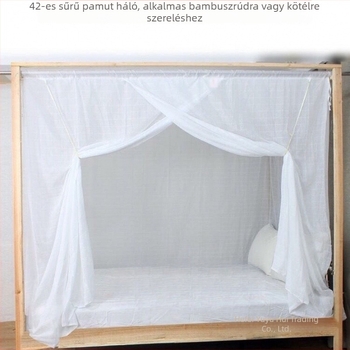 Pamut géz szúnyogháló, dupla szálas megerősítés, vastagított, hagyományos régi stílus, egy ajtóval, porálló, bambusz rúd és kötél
