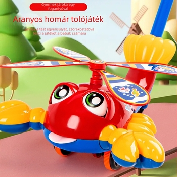 Homár formájú járássegítő tologatható játék – egyetlen rúddal
