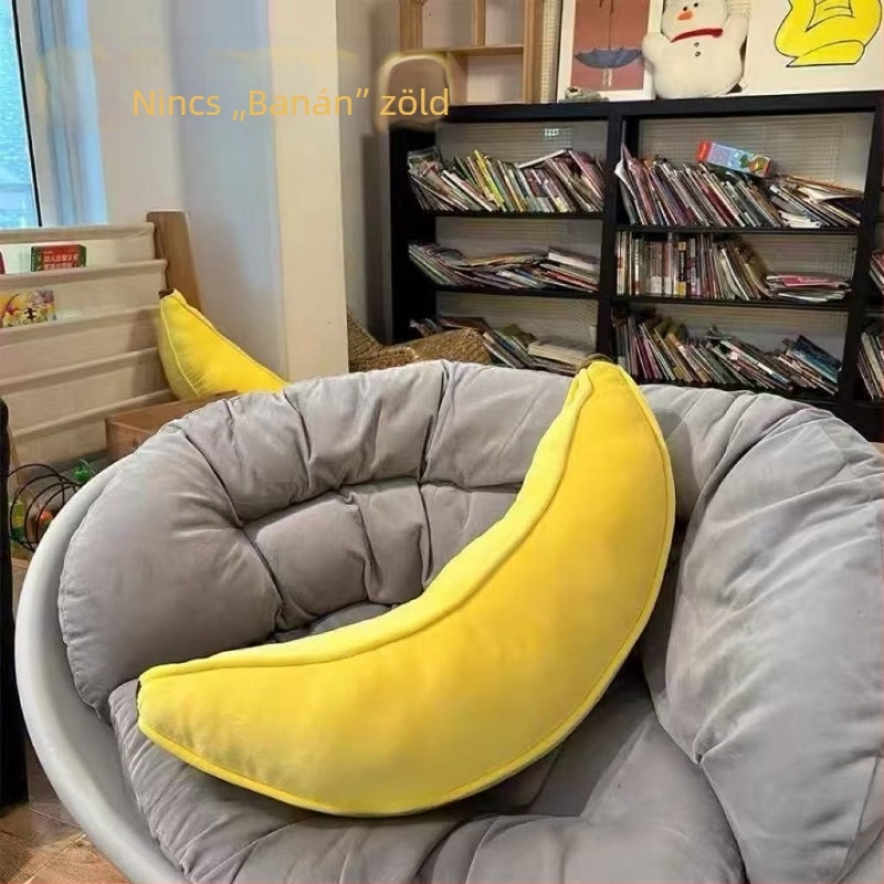 Banán alakú plüss párna egyetemisták szobájába