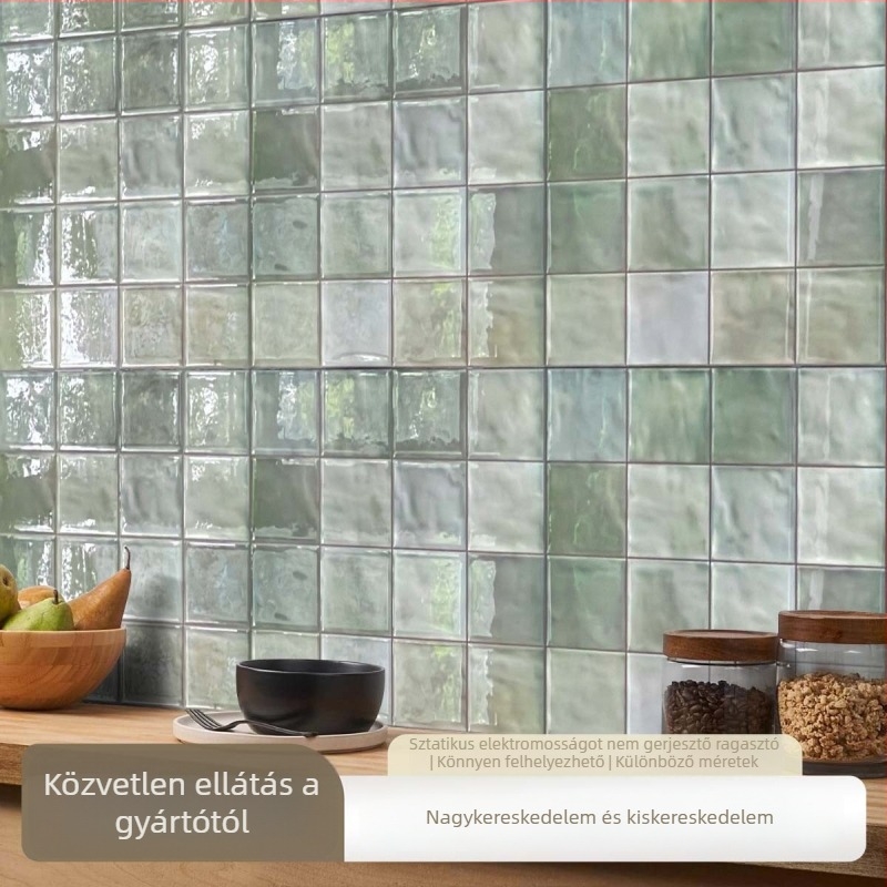 Fanfei konyhai 3D falmatrica, olaj- és vízálló, önadhéziós dekoráció fürdőszobába és konyhába, rácsos mintázat, 5 darabos készlet
