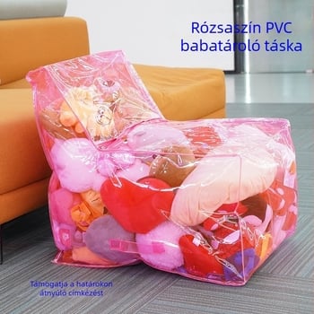 Áttetsző babák kanapé alakú ülőke, színes PVC-tárolóval és vízálló tasakkal a plüss játékok számára