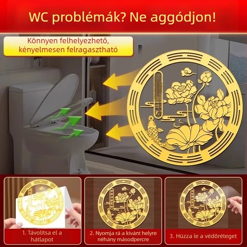 Vízálló falmatrica lotus és koi halakkal fürdőszobába és konyhába