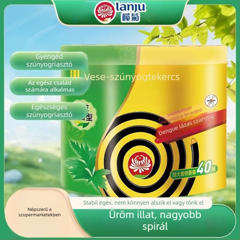 Mugwort illatú szúnyogriasztó tekercsek, nagy csomag, 40 db, hosszú hatású, fekete otthoni használatra