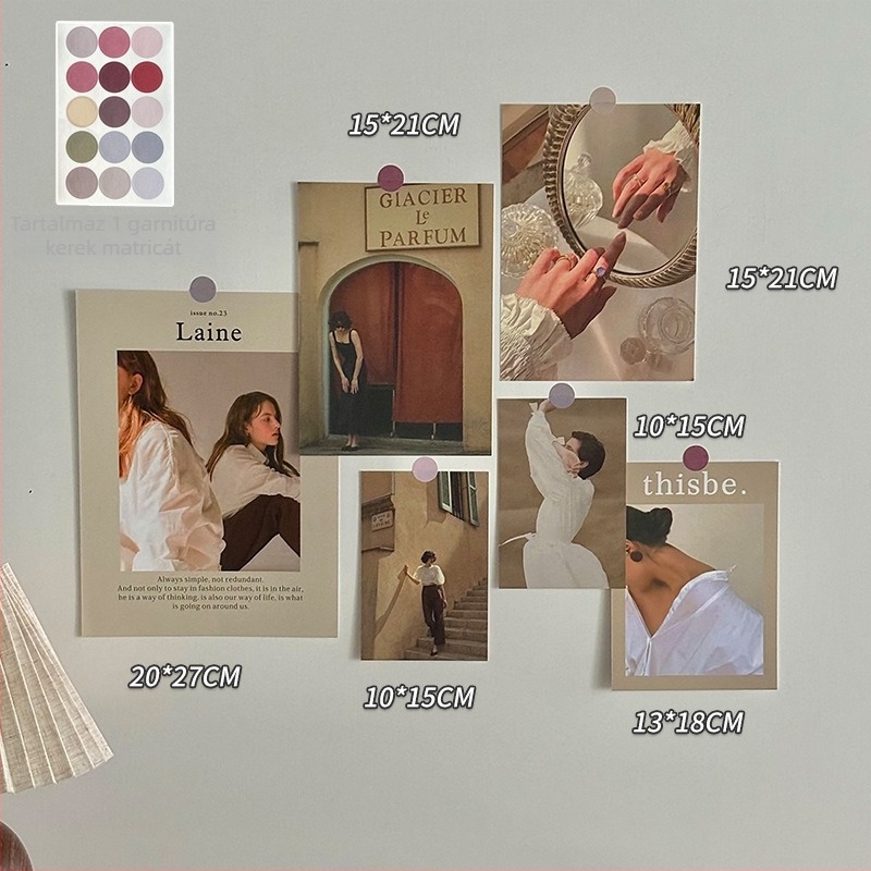 Retro Insta-stílusú falikártya–poszter készlet hálószobai dekorációhoz – 5 darab vagy több