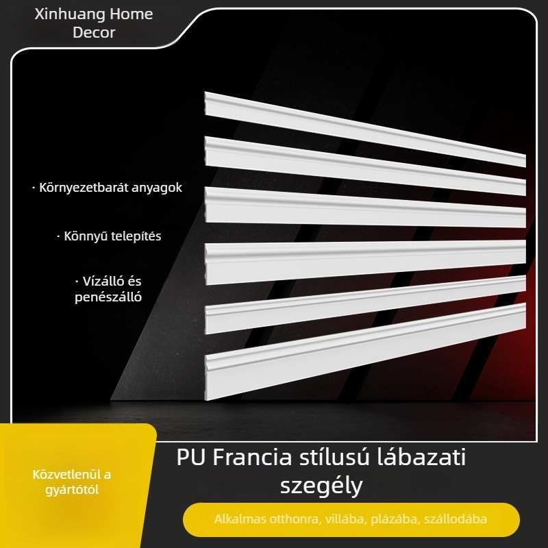 PU díszítő profil a televízió hátfalához, francia minimalista stílus, 2,4 m hosszú, szögletes virágmotívum.