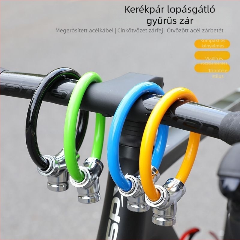 Good Craftsman Kerékpár gyűrűzár – hordozható, kör alakú, univerzális, acélkábel