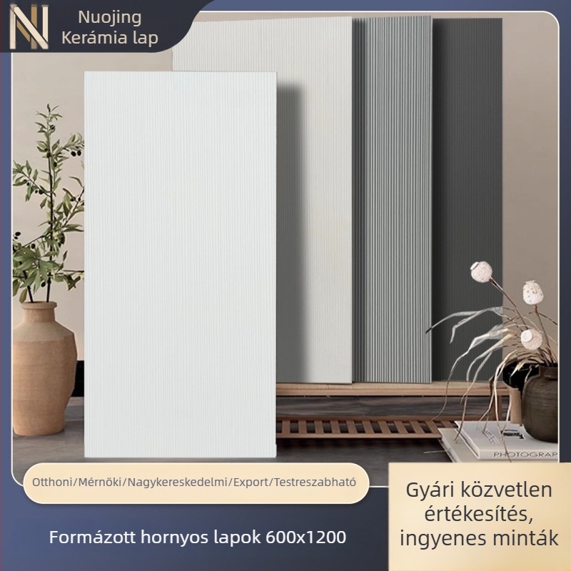 Fehér bordázott falicsempe 600x1200 nappali és fürdőszoba számára, minimalist stílus, antik hatás