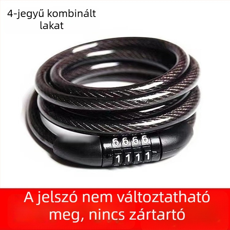 Hegyi kerékpár kombinációs zár, acélkábel, lopás elleni, univerzális kerékpáros felszerelés