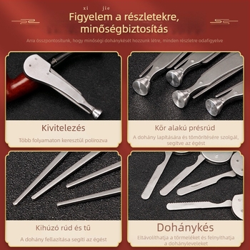 Három az egyben fém cigaretta- és pipatartozék – rozsdamentes acél
