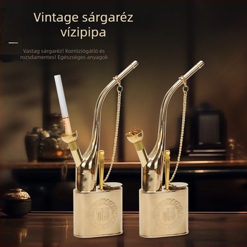 Fém vízipipa, kettős használat, levehető, magas hatékonyságú szűrővel, retro bronz dizájn Fu szimbólummal