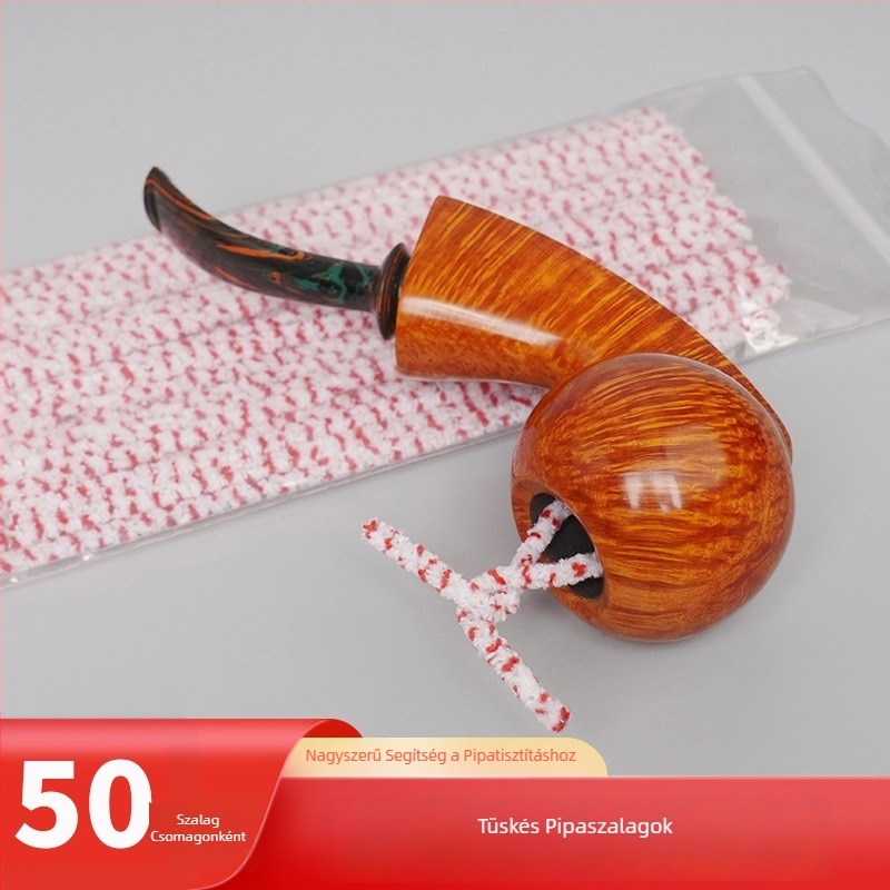 Pipa tisztító eszköz tiszta pamutszalaggal, szálmentes, sörtés tisztító rúd, speciális kiegészítő pipához