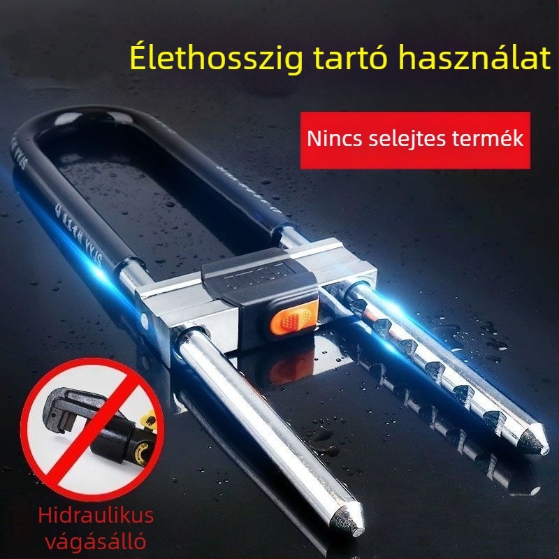 Rozsdamentes acélból készült U-alakú zár üvegajtókhoz, dupla zár, kültéri használatra