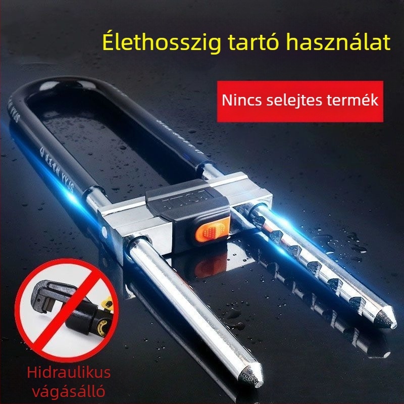 Rozsdamentes acélból készült U-alakú zár üvegajtókhoz, dupla zár, kültéri használatra
