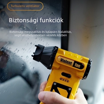 Kültéri USB-s kézben tartható bladeless ventilátor, brushless motorral, mini turbina kialakítású ventilátor, beépített 6000mAh akkumulátor