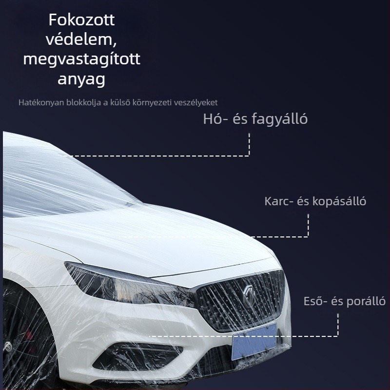 Egyszer használatos autófedél négy évszakos védelemmel, napvédelem, eső- és por elleni védelem, teljes fedés, jégeső ellenálló