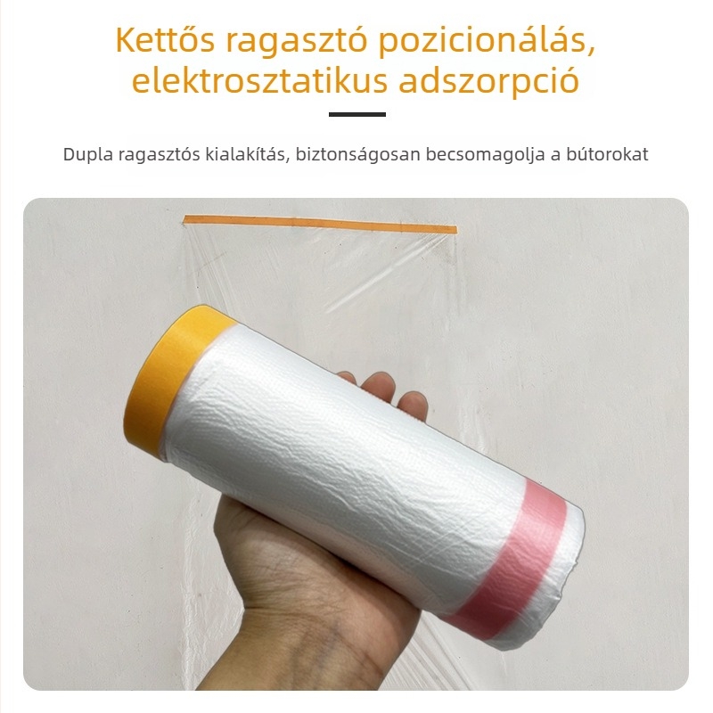 Átlátszó porvédő film bútorokra, kanapévédő, műanyag PE-film, téglalap alakú, vágásra alkalmas, különböző méretek, testreszabható.