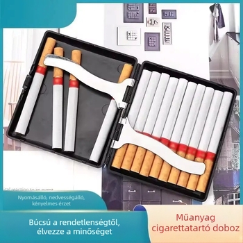 Univerzális cigarettatárca 20 cigarettához, flip-top fedél, ultra vékony, luxus matt ABS, nedvességálló