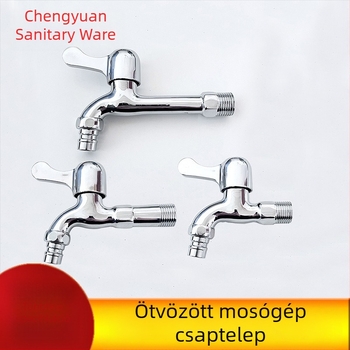 Falba épített mosógép csaptele, csak hideg víz, kétfunkciós, gyorsnyílású kifolyó, hosszabb és vastagabb kifolyó a felmosóhoz és a mosogatóhoz