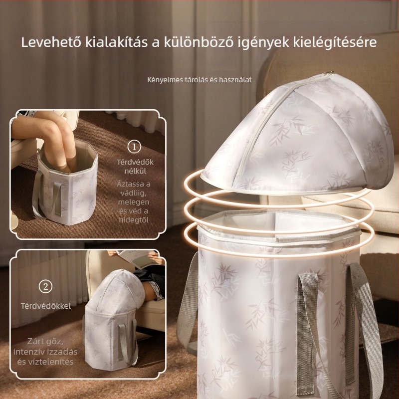 Összecsukható lábfürdő kád otthoni használatra, mély a lábszárig, gőzölős lábfürdő, szigetelt medence