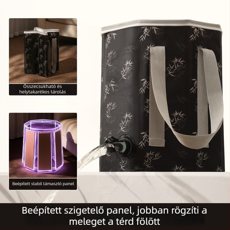 Összecsukható lábfürdő kád otthoni használatra, mély a lábszárig, gőzölős lábfürdő, szigetelt medence