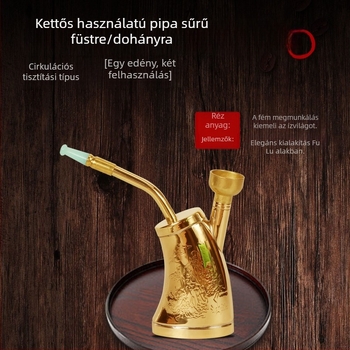Sárgaréz vízpipa vízszűrővel, hordozható retro stílusú készülék