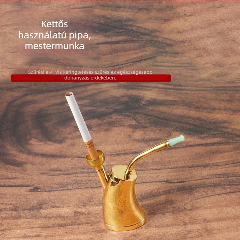 Sárgaréz vízpipa vízszűrővel, hordozható retro stílusú készülék