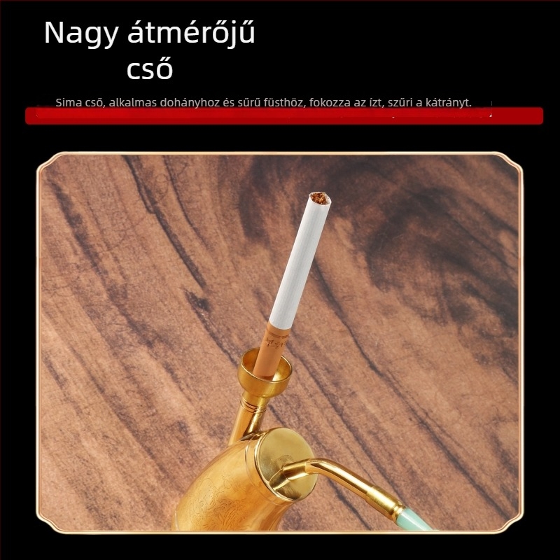 Sárgaréz vízpipa vízszűrővel, hordozható retro stílusú készülék