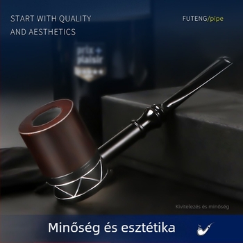 Új klasszikus Bahufa dohánypipe, 5 mm-es vékony fémnyéllel, levehető nyél