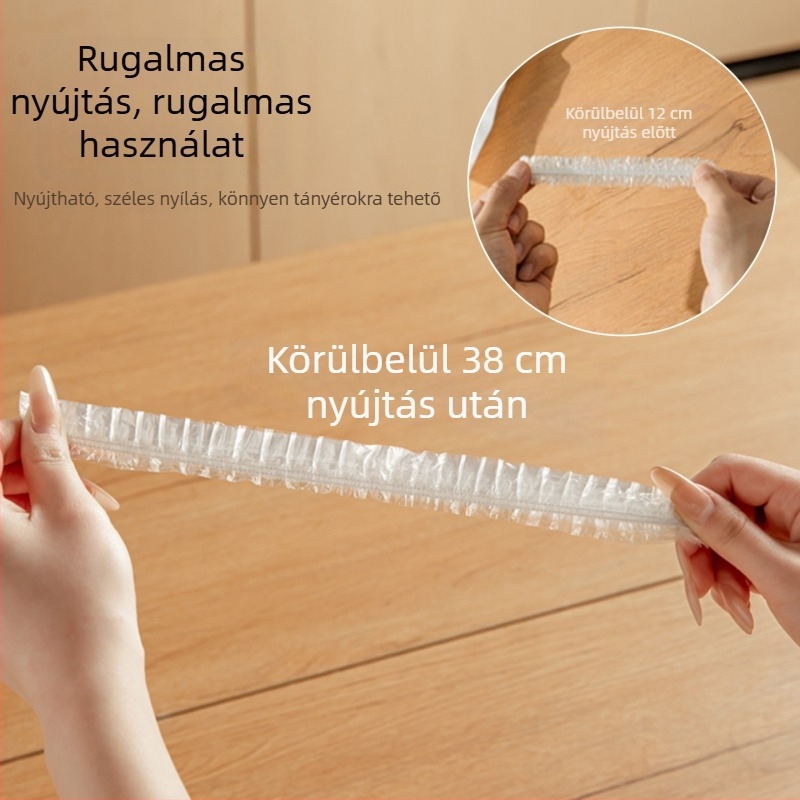 Lógó PE élelmiszer-minőségű fóliafedél, egyszer használatos, porvédő zöldségfedő háztartási hűtőhöz