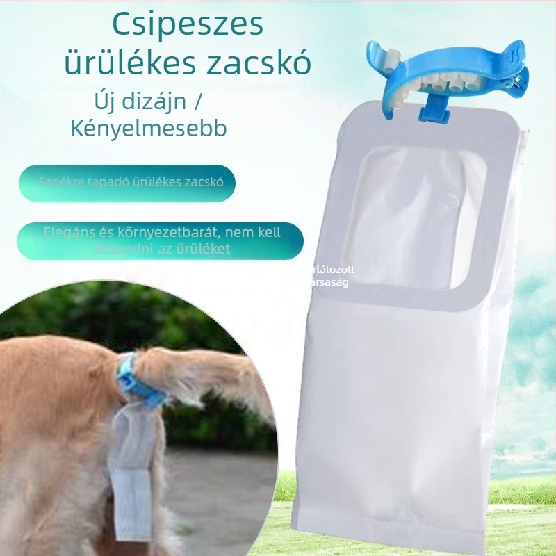 Automatikus háziállatürülék gyűjtő sétáltatás közben, zacskókkal és szennyeződés elleni eszközzel