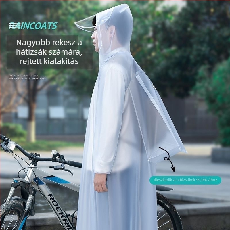 Kerékpáros esőponcsó egyben, hátizsákkal, felnőtteknek
