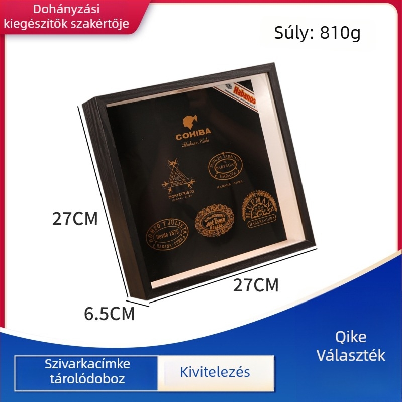 Szivar tároló üveg – bemutató dobozzal, luxus ajándék, címke tároló üveg