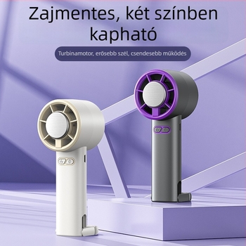 Termoelektromos hűtésű kézi ventilátor összecsukható asztali állvánnyal, turbó légáram, USB-tápellátás, beépített 1200–2000mAh akkumulátor, 3 sebesség