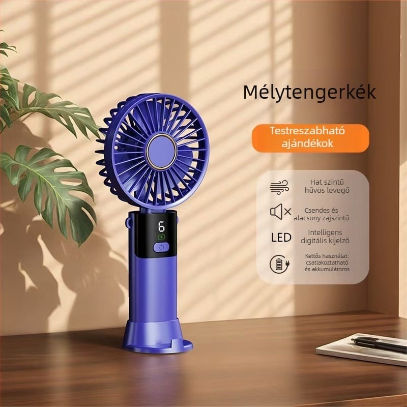 Kézi hordozható mini ventilátor USB-töltésű, csendes, diákszállásokhoz