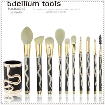 10 darabos sminkecset készlet 3D kígyó mintázattal az arcra és a szemre
