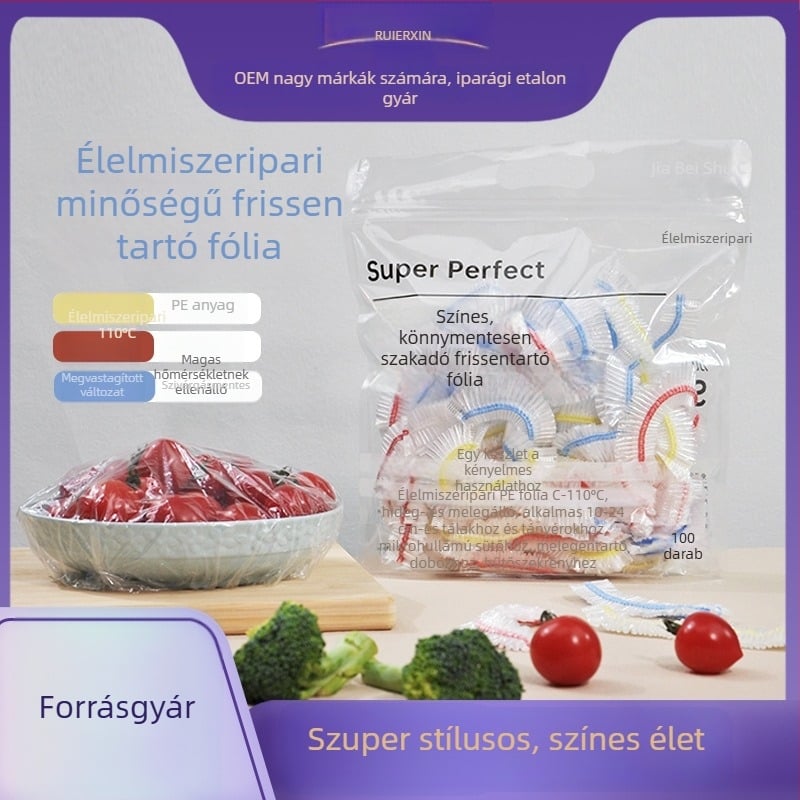 Egyszer használatos nagy méretű vastagított élelmiszer-minőségű műanyag tálfedél a hűtőhöz (színes)