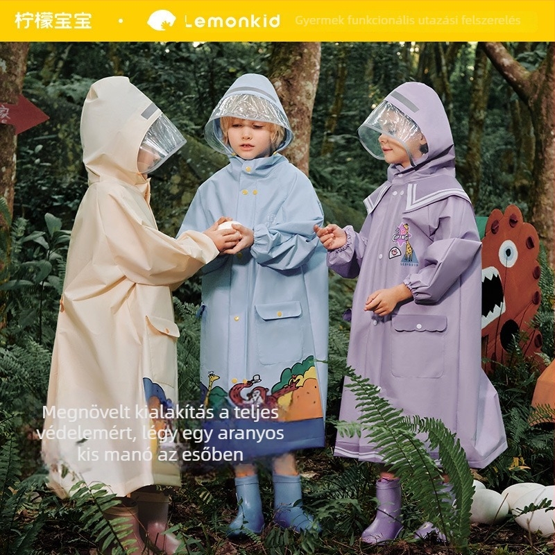 Lemon Baby EVA esőponcsó gyerekeknek – kültéri túrákhoz, vízálló, méretek M–XL