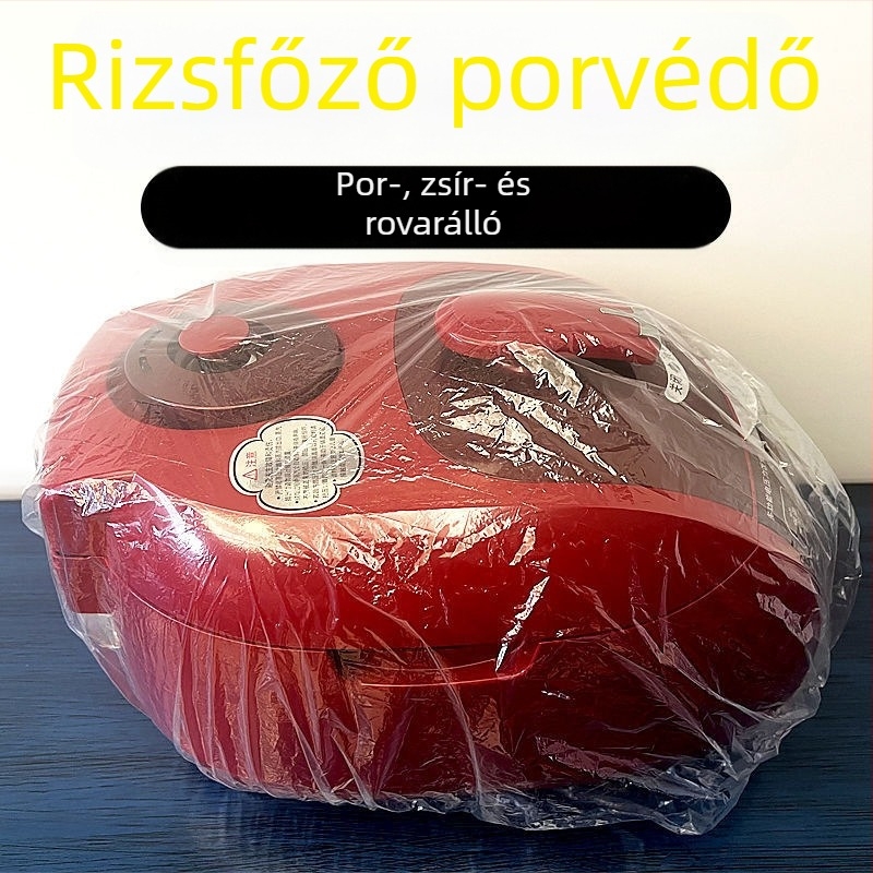 Egyszer használatos porvédő sapka, extra nagy és vastag, rizsfőzőhöz, átlátszó műanyag fólia fedél