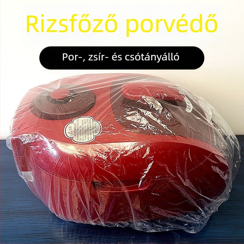 Egyszer használatos porvédő sapka, extra nagy és vastag, rizsfőzőhöz, átlátszó műanyag fólia fedél