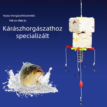 Új úszó horgász készlet ponty és nagyfejű ponty számára, négyzet alakú rugós horog, Iseni horog, robbanó horog
