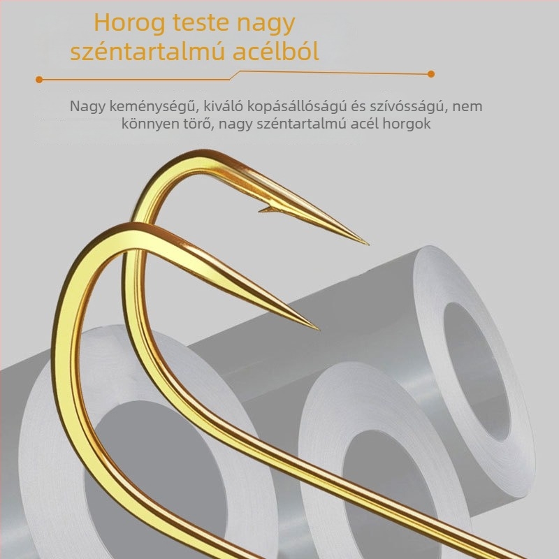 Anti-tekeredő rig kettős horoggal és kötött előkével, arany hüvelyes horogokkal, Ise-stílus, használatra kész