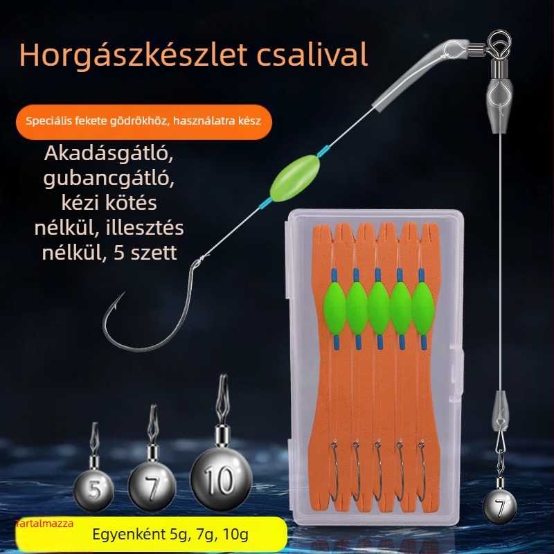Kite horgász felszerelés úszó csalival, fordított horog és ólommentes nylon zsinórkészlet